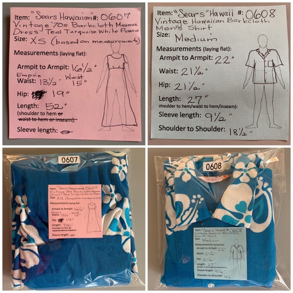 🌺 Vintage Hawaiian Barkcloth Matched Set Dress Shirt - Picture 14 of 16